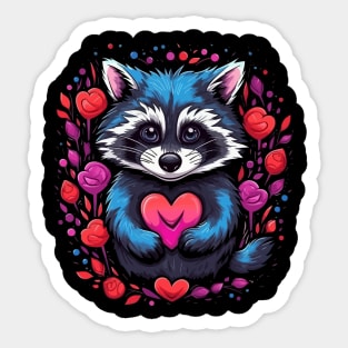 Raccoon Valentine Day Sticker